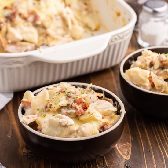 Chicken Alfredo Pierogi Casserole - Recipe photo by simplystacie