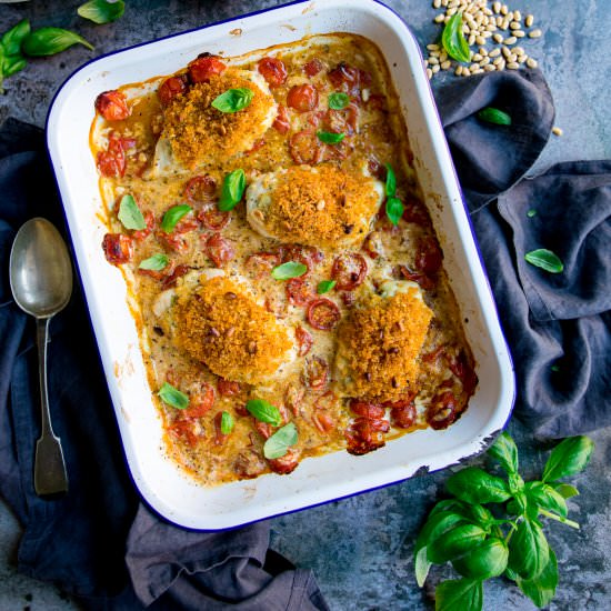 Easy Baked Pesto Chicken - Recipe photo by KitchenSanctuary