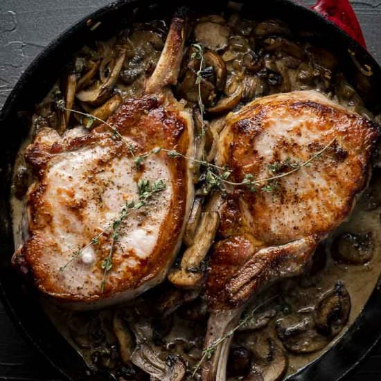 Pork Chops with Mushroom Gravy - Recipe photo by Went Here 8 This