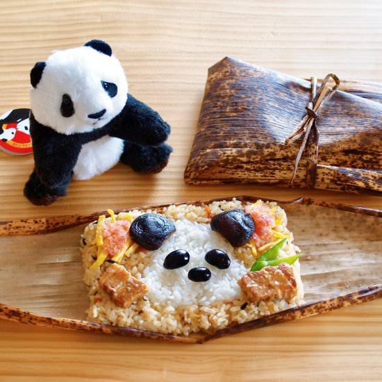 Panda Bento in Bamboo Sheet - Recipe photo by ochikeron