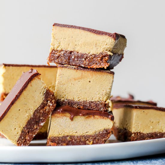 Vegan Pumpkin Spice Nanaimo bars - Recipe photo by upbeetkitchen