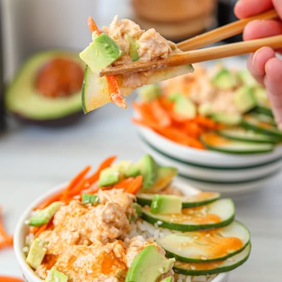 Simple Spicy Tuna Lunch Bowls - Recipe photo by Honestfoodie_blog