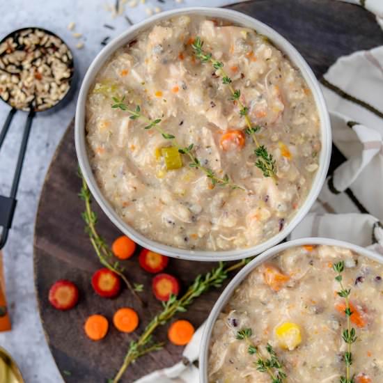 Crock Pot Chicken Wild Rice Soup - Recipe photo by Honestfoodie_blog