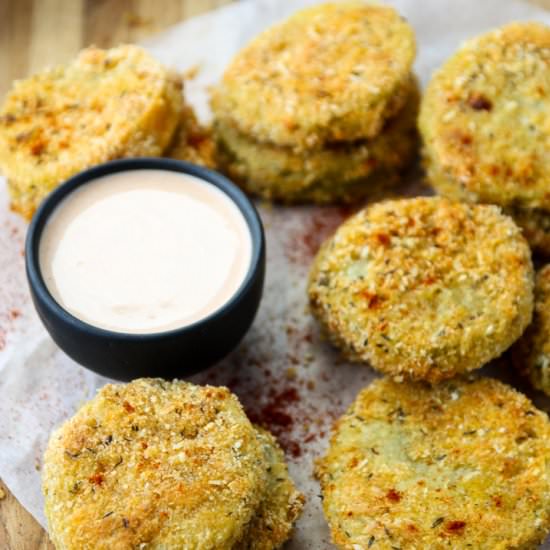 Oven Fried Green Tomatoes - Recipe photo by the food blog
