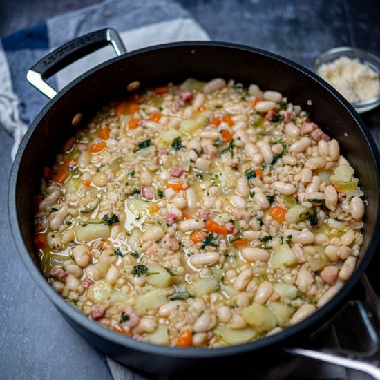 White Minestrone Soup with Barley - Recipe photo by skinnyspatula