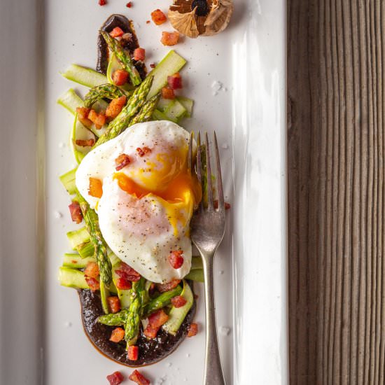 Eggs with Asparagus & Black Garlic - Recipe photo by primalwellnesscoach