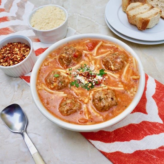 Spaghetti Meatball Soup - Recipe photo by anothertablespoon