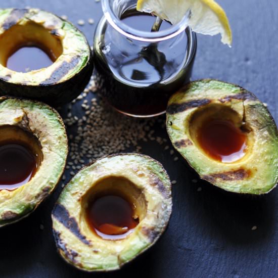 Grilled Avocados with Ponzu Sauce - Recipe photo by bowlofyum
