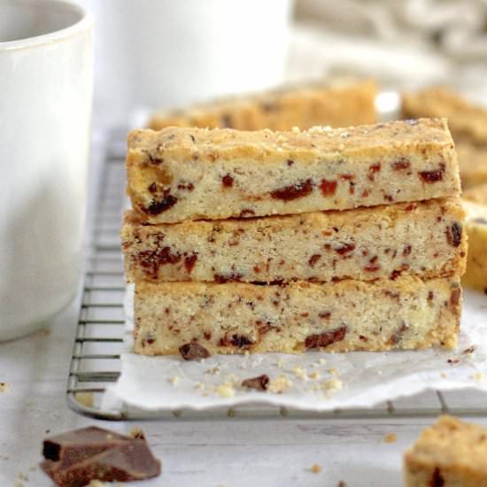 Dark Chocolate Cherry Shortbread - Recipe photo by TwoSugarBugs