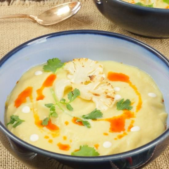 Easy Curried Cauliflower Soup - Recipe photo by MyIndianStove