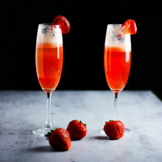 Strawberry Bellini with Prosecco - Recipe photo by The Littlest Crumb