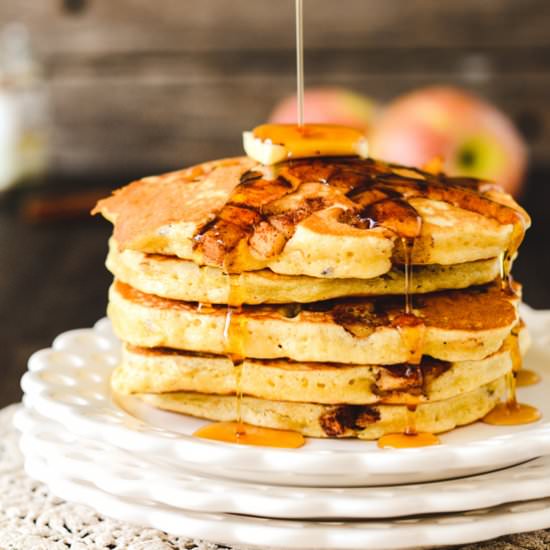 Multigrain Cinnamon Apple Pancakes - Recipe photo by TheCakeChica