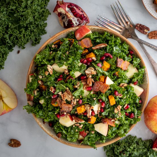 Autumn Kale Salad with Butternut - Recipe photo by Aredspatula