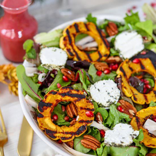 Winter Pomegranate Delicata Salad - Recipe photo by Honestfoodie_blog