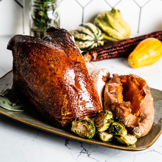 Honey Glazed Smoked Turkey Breast - Recipe photo by saltpepperskillet