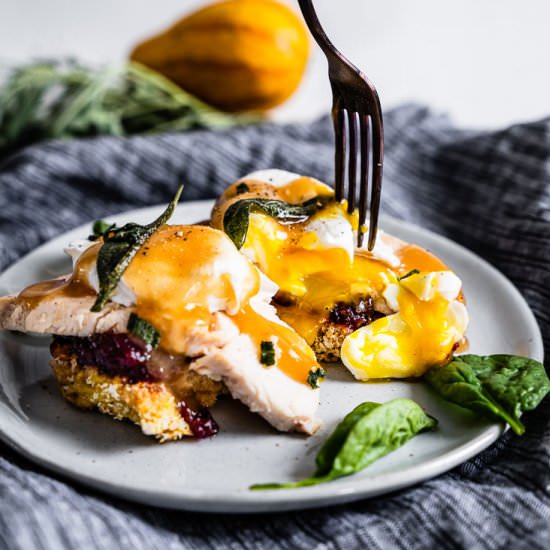 Thanksgiving Leftover Eggs Benedict - Recipe photo by saltpepperskillet