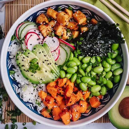 Tofu Poke Bowl (vegan) - Recipe photo by brokebankvegan