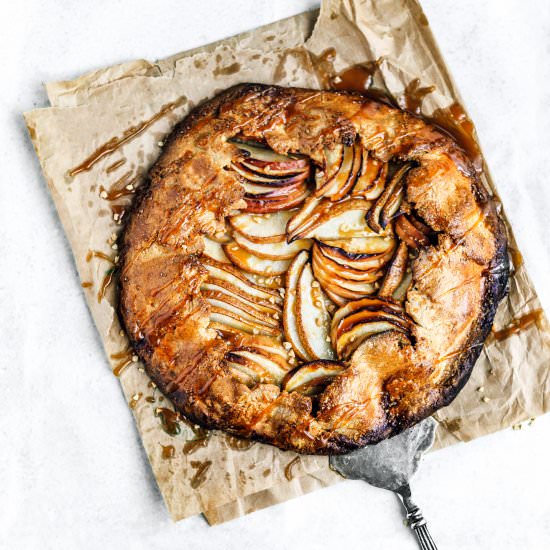 Rustic apple and pear tart - Recipe photo by Sweetly Cakes
