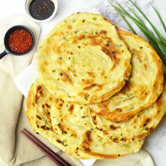 Chinese Scallion Pancakes - Recipe photo by Jaja Bakes