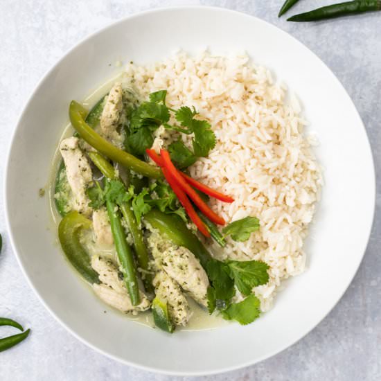 Thai Green Chicken Curry - Recipe photo by Searchingforspice