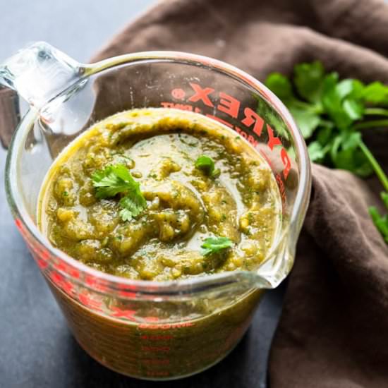 Easy Hatch Green Chile Sauce - Recipe photo by garlic and zest