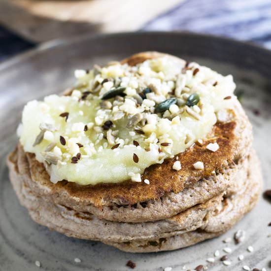 Spiced gingerbread pancakes - Recipe photo by Mandy Sneaky Veg