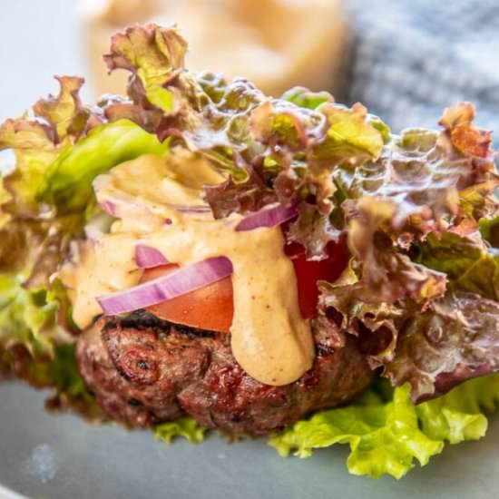 Lettuce Wrapped Burger - Recipe photo by glutenfreegrill
