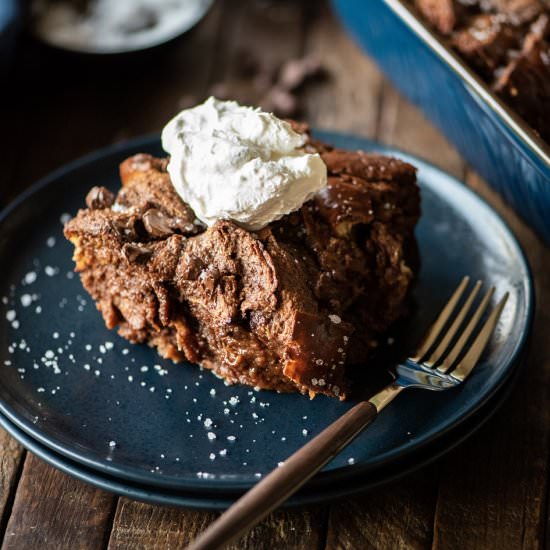 Salted Chocolate Bread Pudding - Recipe photo by dudethatcookz