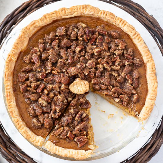 Pumpkin Pecan Pie - Recipe photo by flavorthemoments