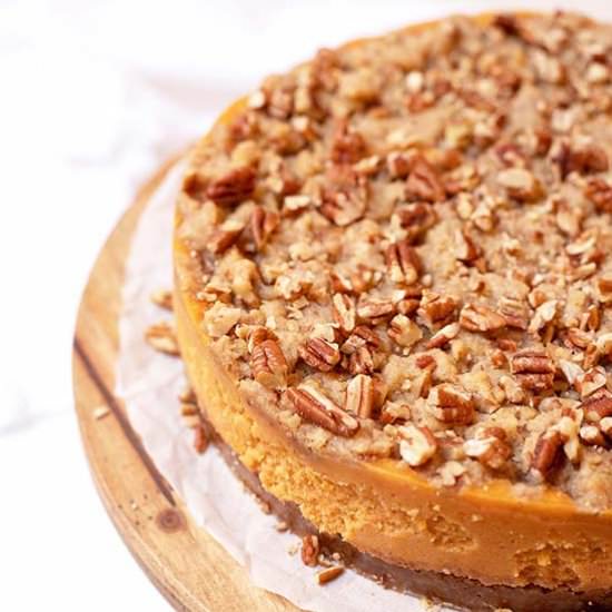 Sweet Potato Casserole Cheesecake - Recipe photo by thebakersalmanac