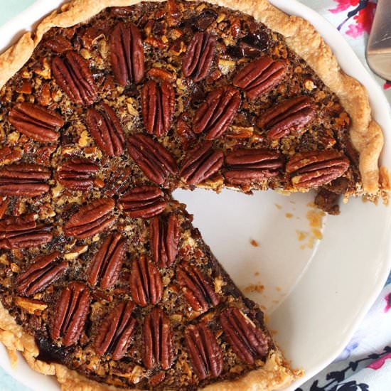 Chocolate Bourbon Pecan Pie - Recipe photo by TheSuburbanSoapbox