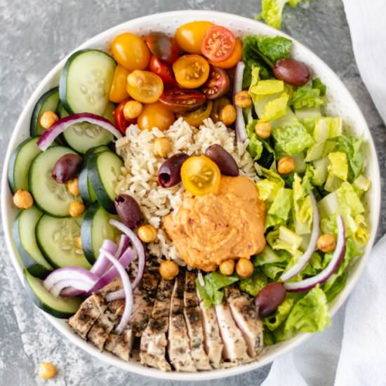 Mediterranean Chicken Hummus Bowls - Recipe photo by Alifedelicious