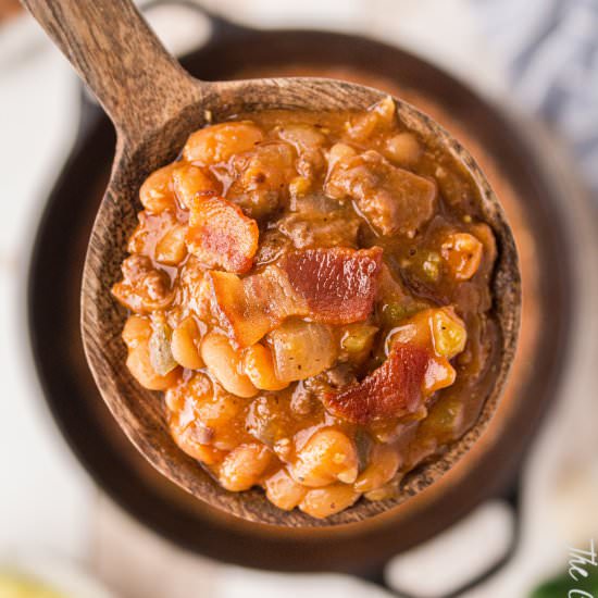Southern Baked Beans - Recipe photo by thecaglediaries
