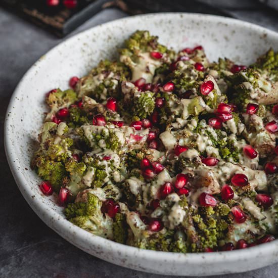 Roasted Romanesco with Pomegranates - Recipe photo by yummyaddiction