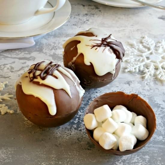 Hot Chocolate Bombs - Recipe photo by noshingwiththenolands