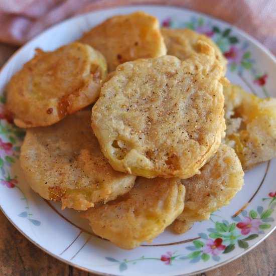 Beer battered fried green tomatoes - Recipe photo by cadryskitchen