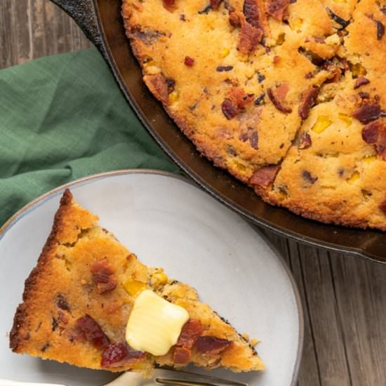 Keto Bacon Brown Butter Cornbread - Recipe photo by afullliving
