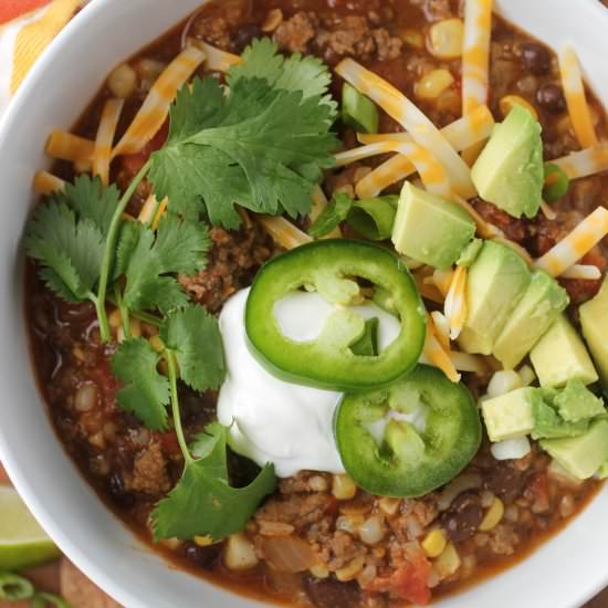 Taco Soup with Ground Beef - Recipe photo by cookingupmemories