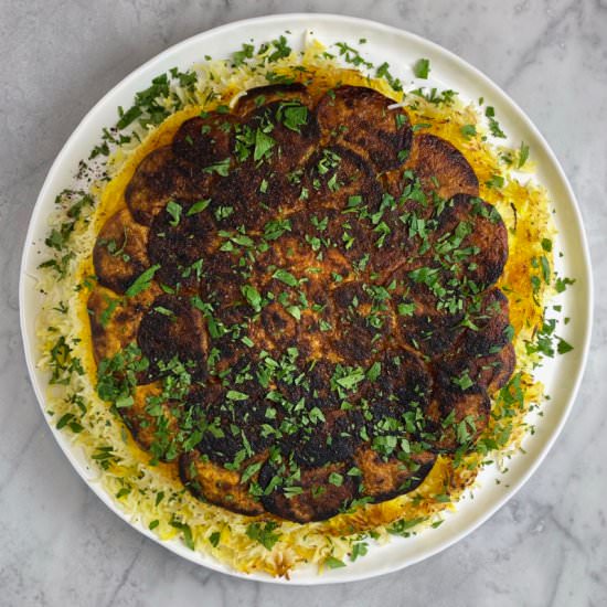 Rice & Potato Tahdig - Recipe photo by thebrookcook.wordpress.com