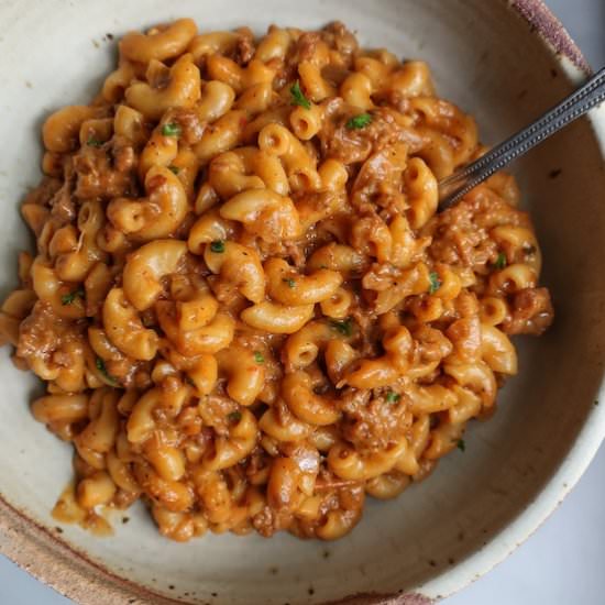 vegan hamburger helper - Recipe photo by fromthecomfortofmybowl