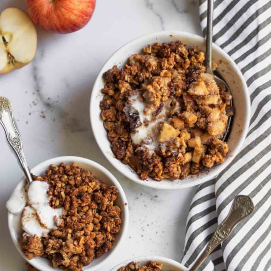 Single Serve Apple Crisp - Recipe photo by Donut Worry Be Healthy