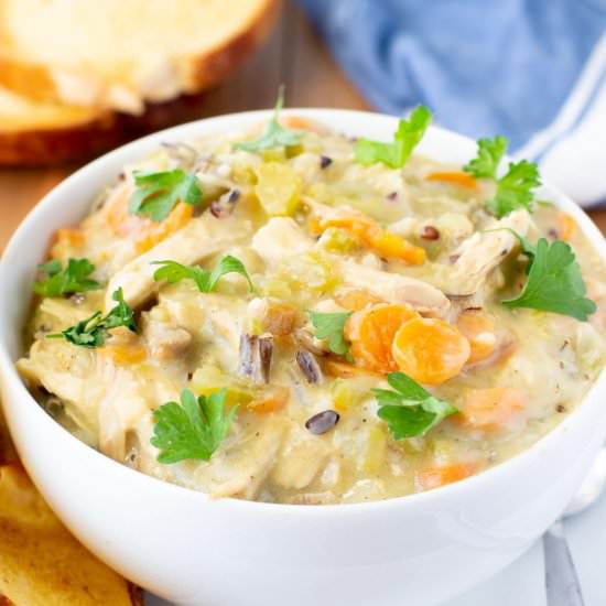 Leftover Turkey Wild Rice Soup - Recipe photo by Kelli @ Hungry Hobby