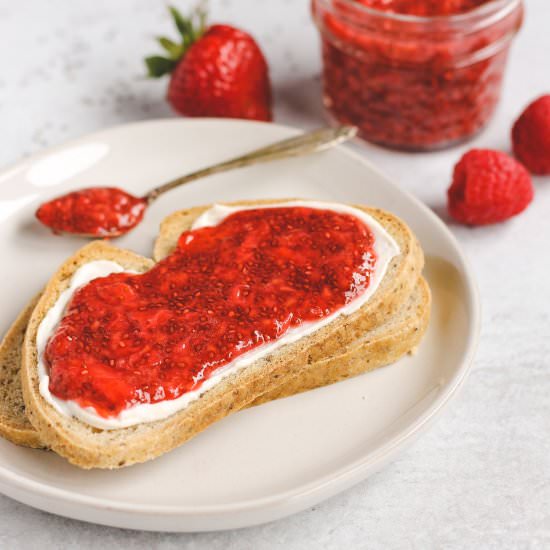Berry Chia Jam - Recipe photo by CleanPlateMama