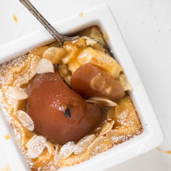 Poached Pear & Almond Baked Pudding - Recipe photo by catherine.desserts