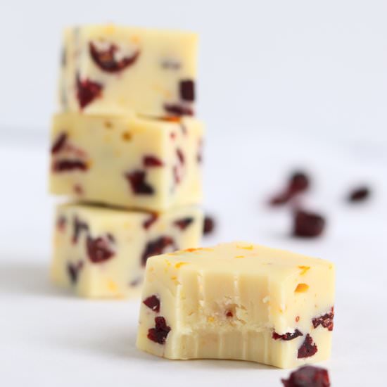 Cranberry White Chocolate Fudge - Recipe photo by KathleensCravings