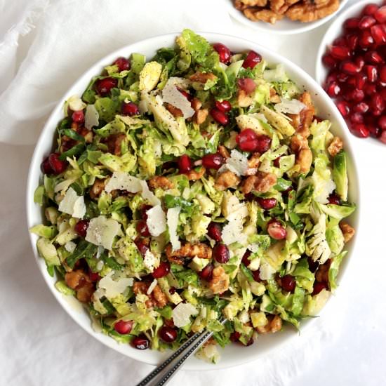 Pomegranate Brussels Sprout Salad - Recipe photo by KathleensCravings
