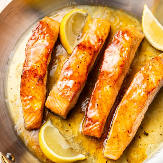 honey lemon salmon - Recipe photo by saltandlavender