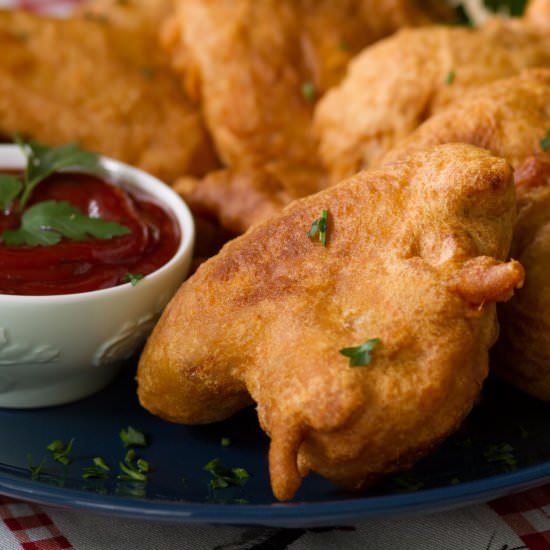 Chicken wings in beer batter - Recipe photo by mecooks.com