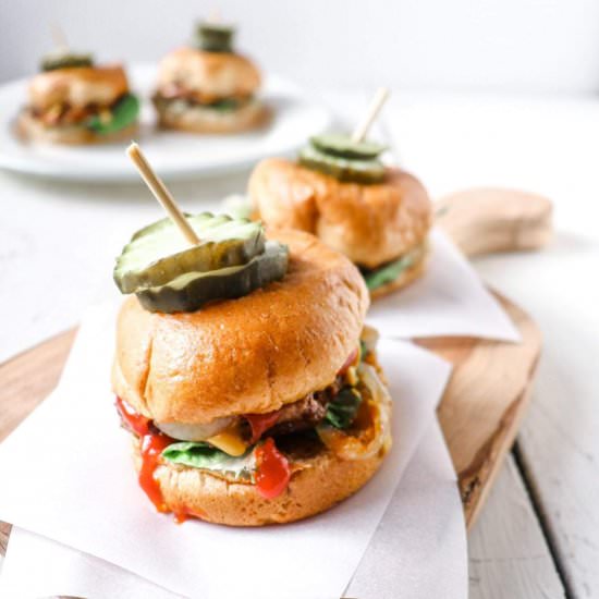 Mini Onion Smash Burgers - Recipe photo by seasonandthyme