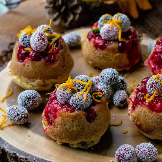 Cranberry Upside Down Mini Cakes - Recipe photo by whattheforksfordinner